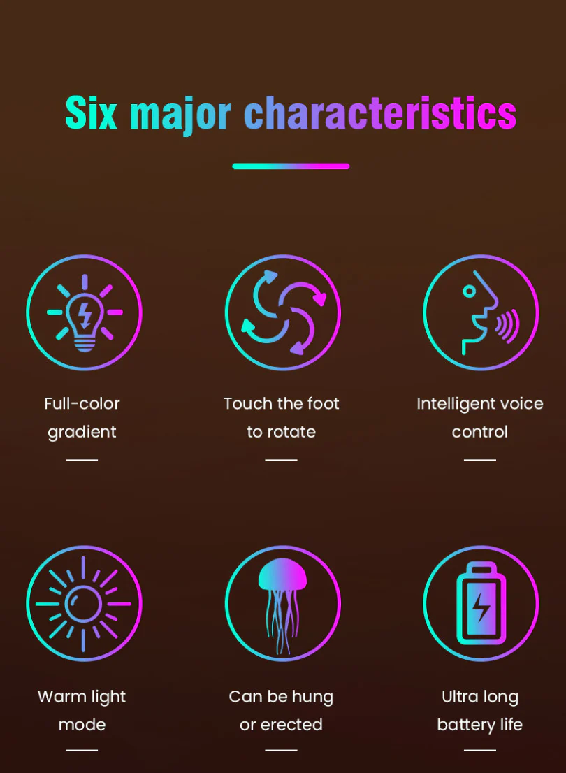 JellyFish LED lamp - Relaxation & light at the touch of a button - Image 4